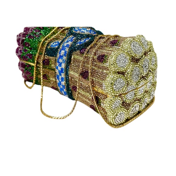 Authentic Judith Leiber Crystal Asparagus Minaudière - Picture 9 of 16